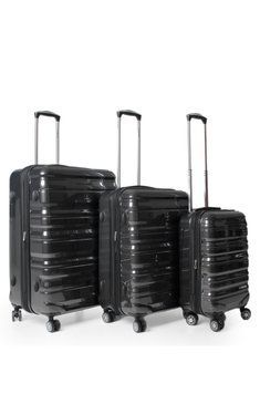Набор чемоданов Франция (L M S-3шт) поликарбонат чёрный/Airtex 7223 7223-(LMS-3) black фото