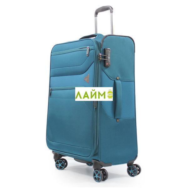 Чемодан средний M ткань бирюза 67х44х25+5см/78л/3.1кг/Snowball 21505 21505-24 teal blue фото
