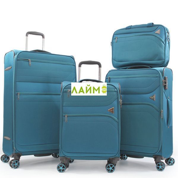 Чемодан средний M ткань бирюза 67х44х25+5см/78л/3.1кг/Snowball 21505 21505-24 teal blue фото