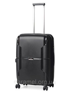 Чемодан средний M полипропилен чёрный 68х46х28+5/89л/3.6кг/Airtex 245 245-24 black фото
