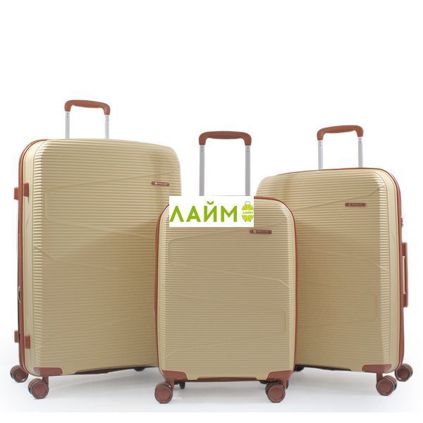 Валіза мала S поліпропілен бежева 55х37х23+5см/48л/2.9кг/Worldline 293 293-20 beige фото