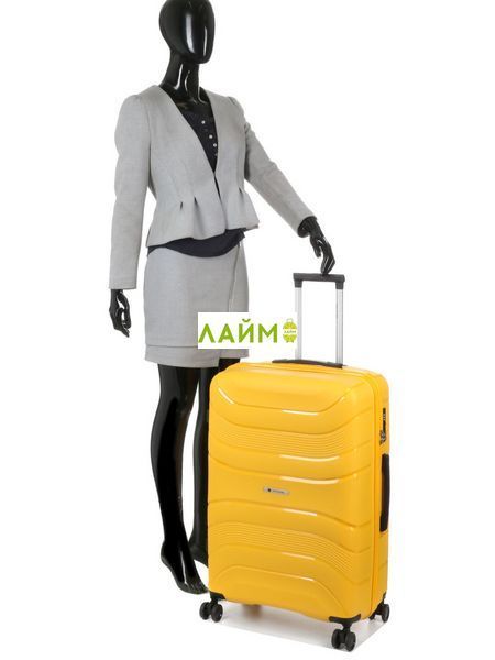 Чемодан большой L полипропилен жёлтый 74х49х29/95л/3.9кг/Worldline 288 288-28 yellow фото