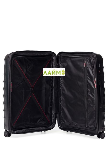 Чемодан большой L полипропилен чёрный 77х53х33+5/133л/4.8кг/Airtex 242 242-28 black фото