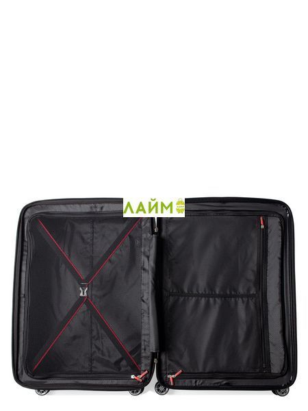 Чемодан средний M полипропилен чёрный 68х47х33+5/102л/3.9кг/Airtex 241 241-24 black фото