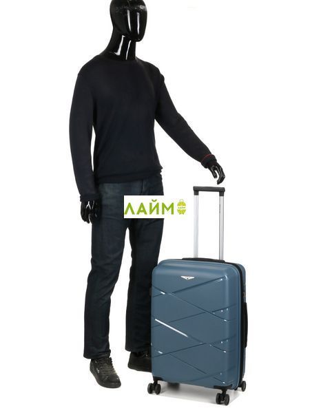Чемодан средний М полипропилен синий 65х44х28+5/77л/3.4кг/Worldline289 289-24 blue фото