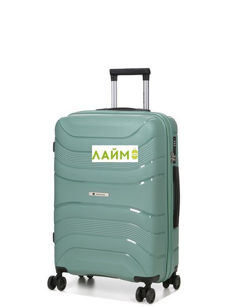 Чемодан средний М полипропилен зелёный 65х43х25/63л/3.1кг/Worldline288 288-24 green фото