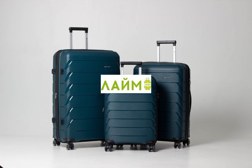 Валіза середня M поліпропілен зелена 66х44х26+5/77л/3.7кг/Snowbal33603 33603-24 dark green фото