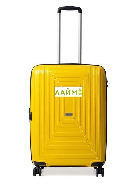 Чемодан средний M полипропилен жёлтый 68х47х33+5/102л/3.9кг/Airtex 241 241-24 yellow фото