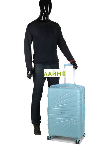 Валіза велика L поліпропілен синя 75х48х31+5/108л/4.3кг/Worldline 287 287-28 blue фото