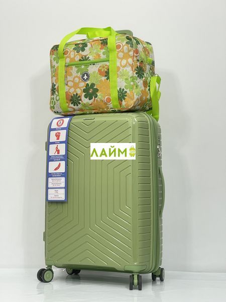 Сумка(ручна поклажа) Польща кольорова 40х30х20см/24л/0.5кг/Fly 0234 0234 green flowers фото