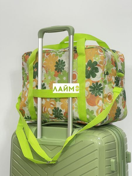 Сумка(ручна поклажа) Польща кольорова 40х30х20см/24л/0.5кг/Fly 0234 0234 green flowers фото
