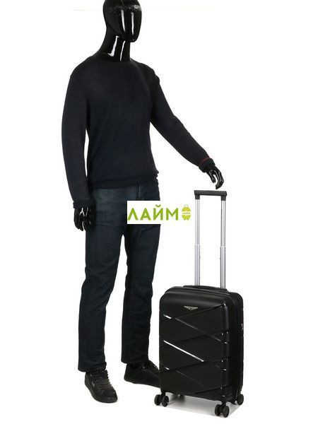 Чемодан малый S полипропилен чёрный 55х38х24+5см/49л/3кг/Worldline 289 289-20 black фото