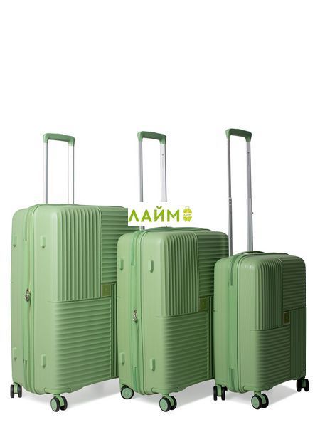 Набор чемоданов Франция (LMS-3шт) полипропилен зелёный/Snowball 20403 20403-(LMS-3) grass green фото