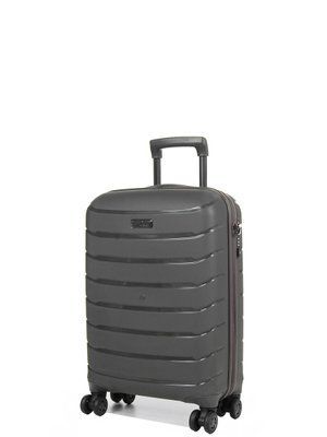 Чемодан ручная кладь S полипропилен серый 55х37х20см/36л/2.8кг/Snowbal 61303-20 dark grey фото