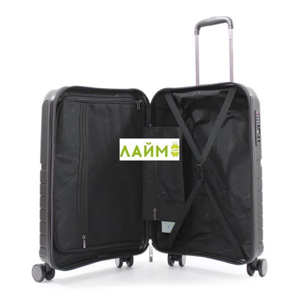 Чемодан малый S полипропилен чёрный 55х38х22/40л/2.6кг/Snowball 39403 39403-20 black фото